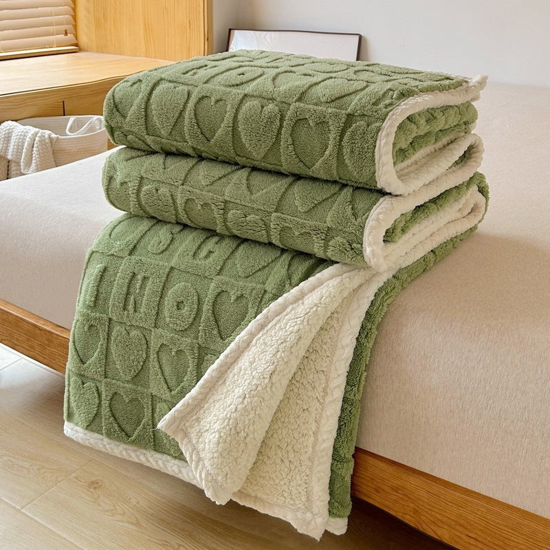 Couverture Sherpa Embossée Réversible Avec Peluche Ultra Douce Pour Salon Et Chambre Luxueuse