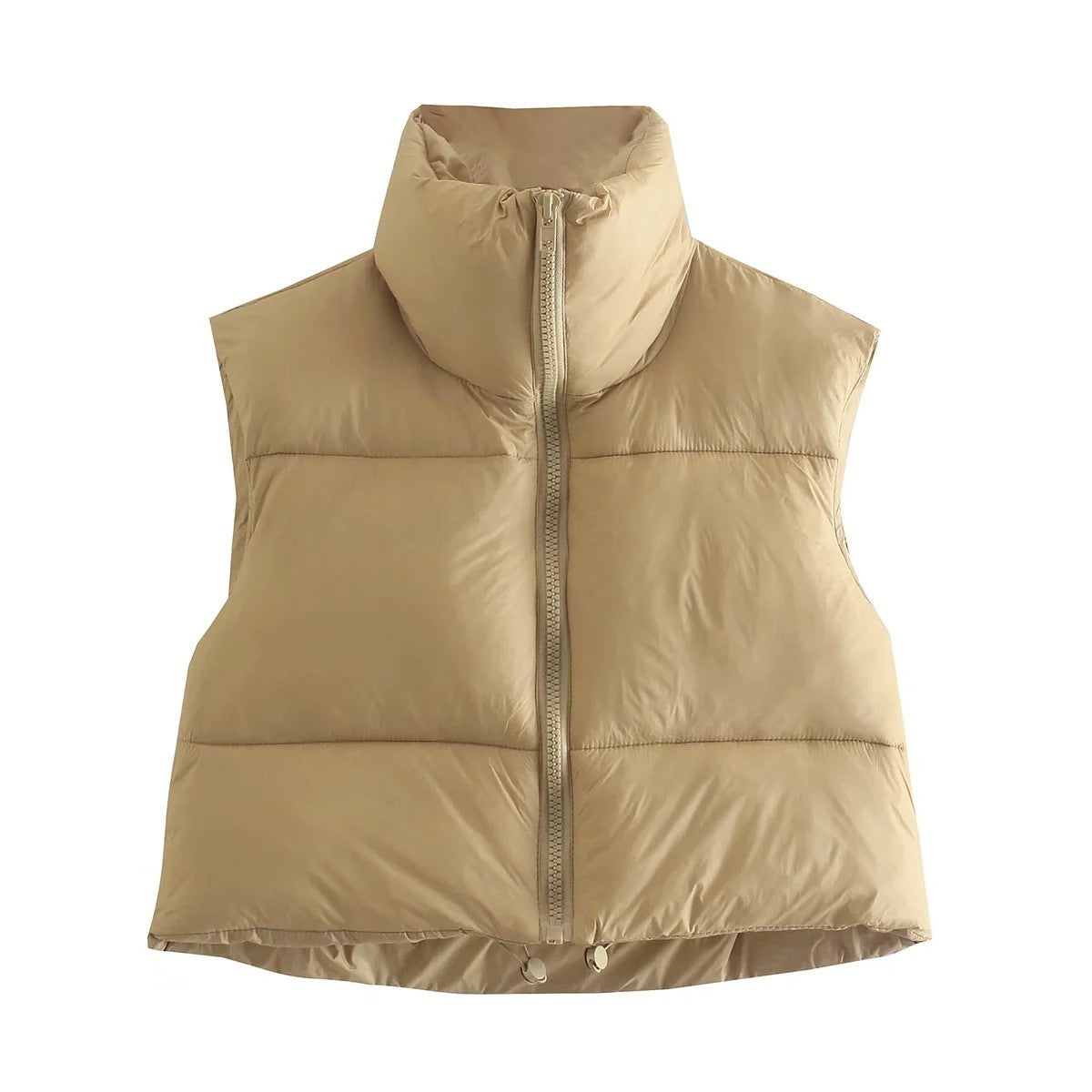 Gilet Sans Manches Matelassé Pour Femmes Léger Et Chaud Hiver Col Montant Style Inspiré Du Royaume Uni