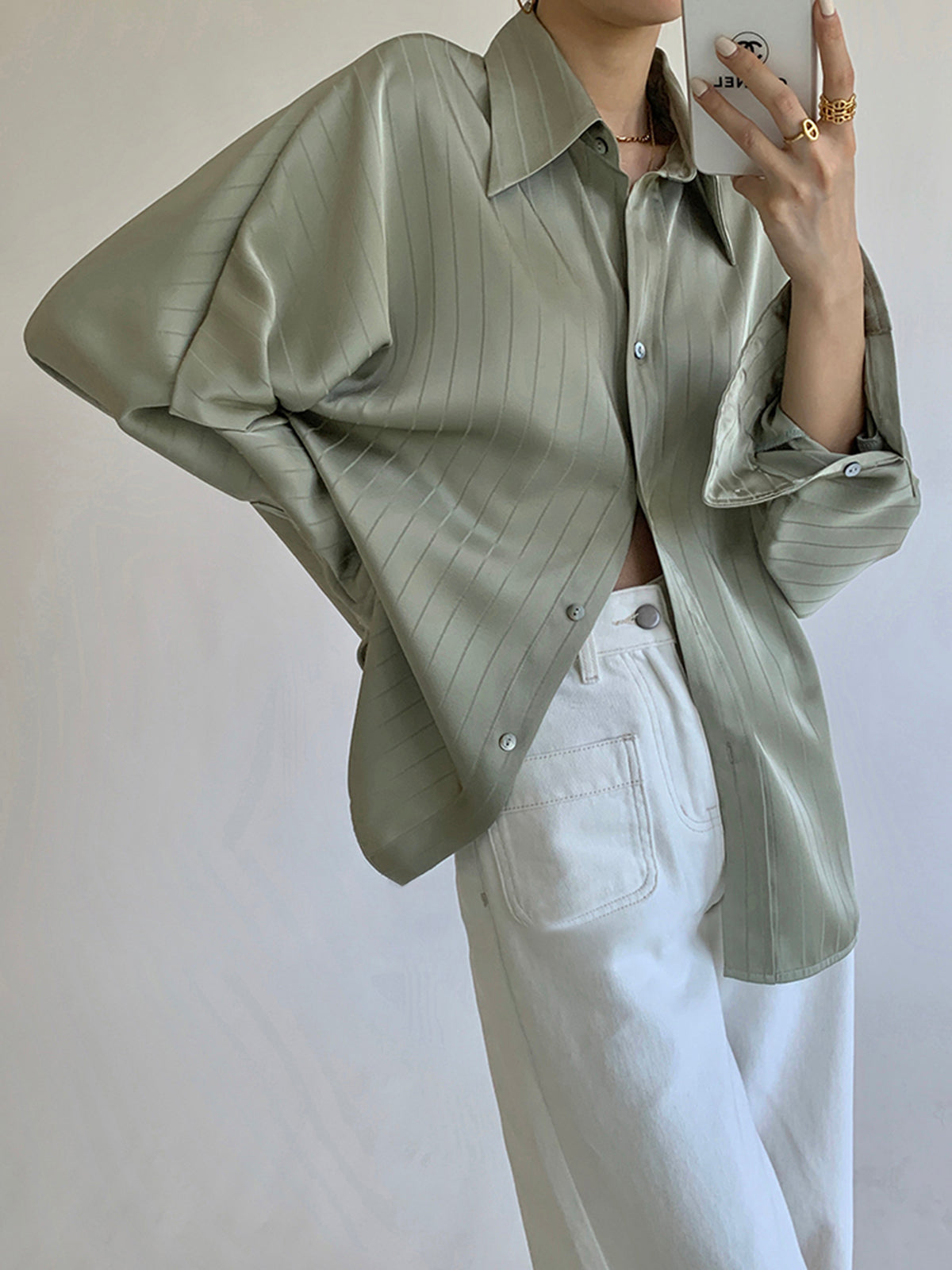 Chemise Oversize Boutonnée Charlotte Amawinc Pour Bureau Et Décontracté Chic En Tissu Fin