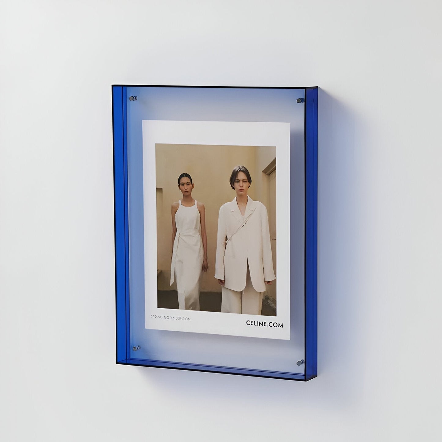 Cadre Photo Acrylique Moderne Transparent Effet Flottant Bords Colorés Pour Mettre Vos Photos En Valeur