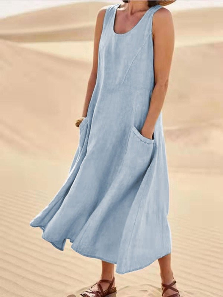 Robe Légère D'Été Hannah Par Amawinc Pour Vacances Et Journées Décontractées Confortables Fraîches Et Sophistiquées