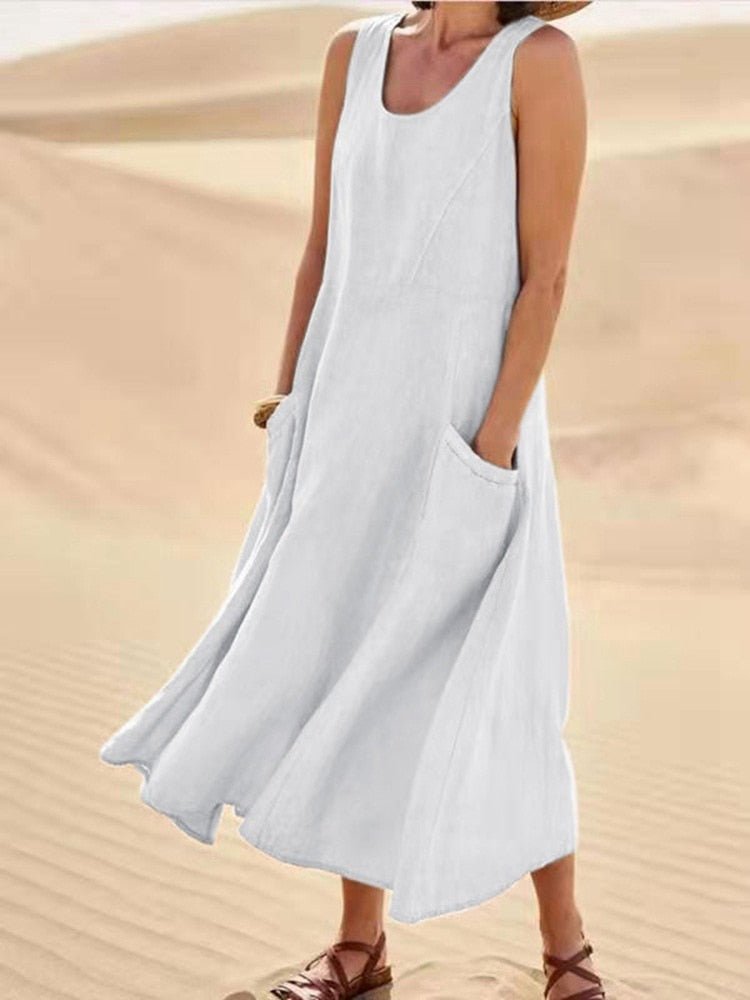 Robe Légère D'Été Hannah Par Amawinc Pour Vacances Et Journées Décontractées Confortables Fraîches Et Sophistiquées