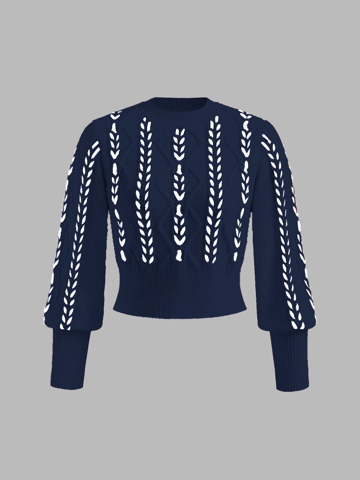 Pull Cintré À Bordures Contrastées En Maille Élégant Pour Travail Et Loisirs Journaliers