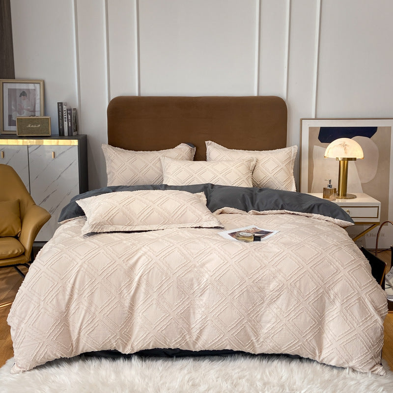 Ensemble De Literie Contemporain En Coton Tufté Pour Chambre Moderne Avec Confort Doux Et Texture Élégante