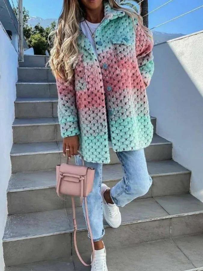 Zoey – Colorful Wool Coat