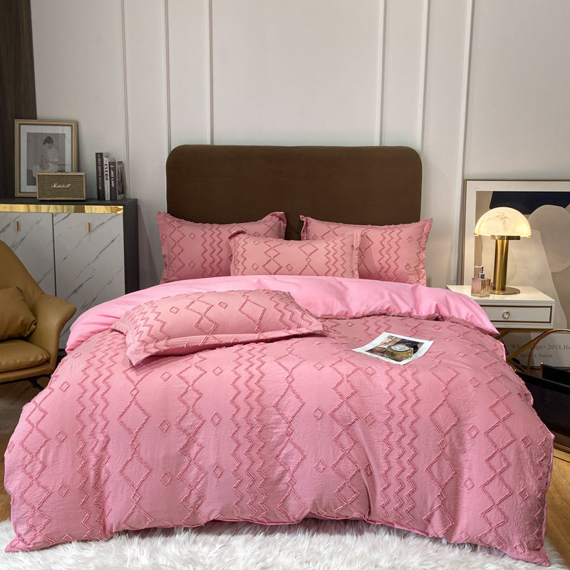 Ensemble De Literie Contemporain En Coton Tufté Pour Chambre Moderne Avec Confort Doux Et Texture Élégante