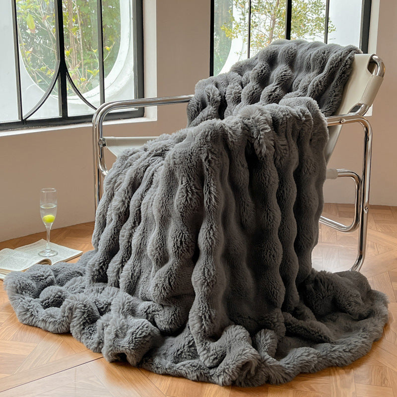 Couverture Décorative Contemporaine En Fourrure Synthétique Avec Texture Veloutée Et Douce Pour Salon Confortable