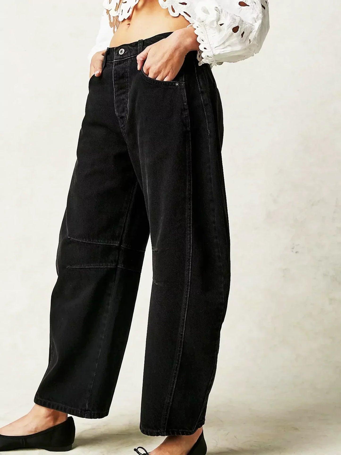 Elizabeth Jean Femme à Jambe Large Hiver Décontracté Imprimé Léopard Confort Style Quotidien