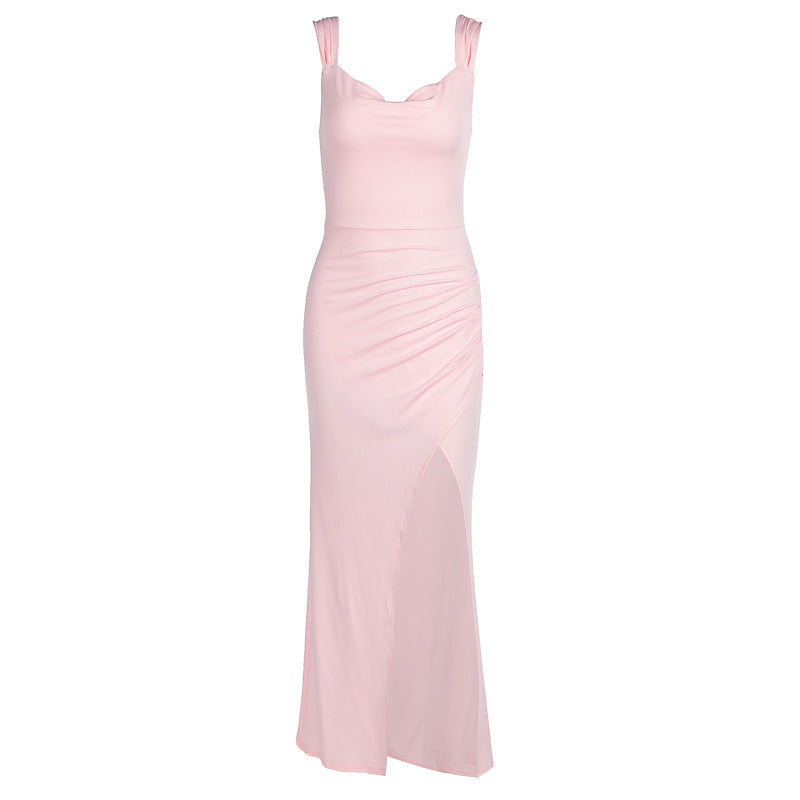 Fudus ärmelloses Kleid mit Rückenschlitz und Bindeband