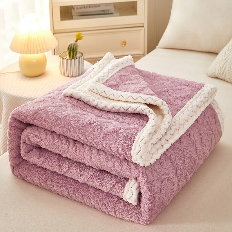 Couverture Polaire Sherpa Avec Design Texturé Réversible Deux Textures Pour Un Confort Doublé