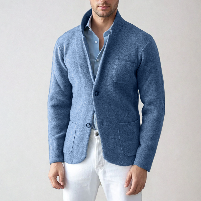 Cardigan Moderne Tricoté Pour Homme Inspiré Blazer Amawinc Jason Pour Bureau Et Week End