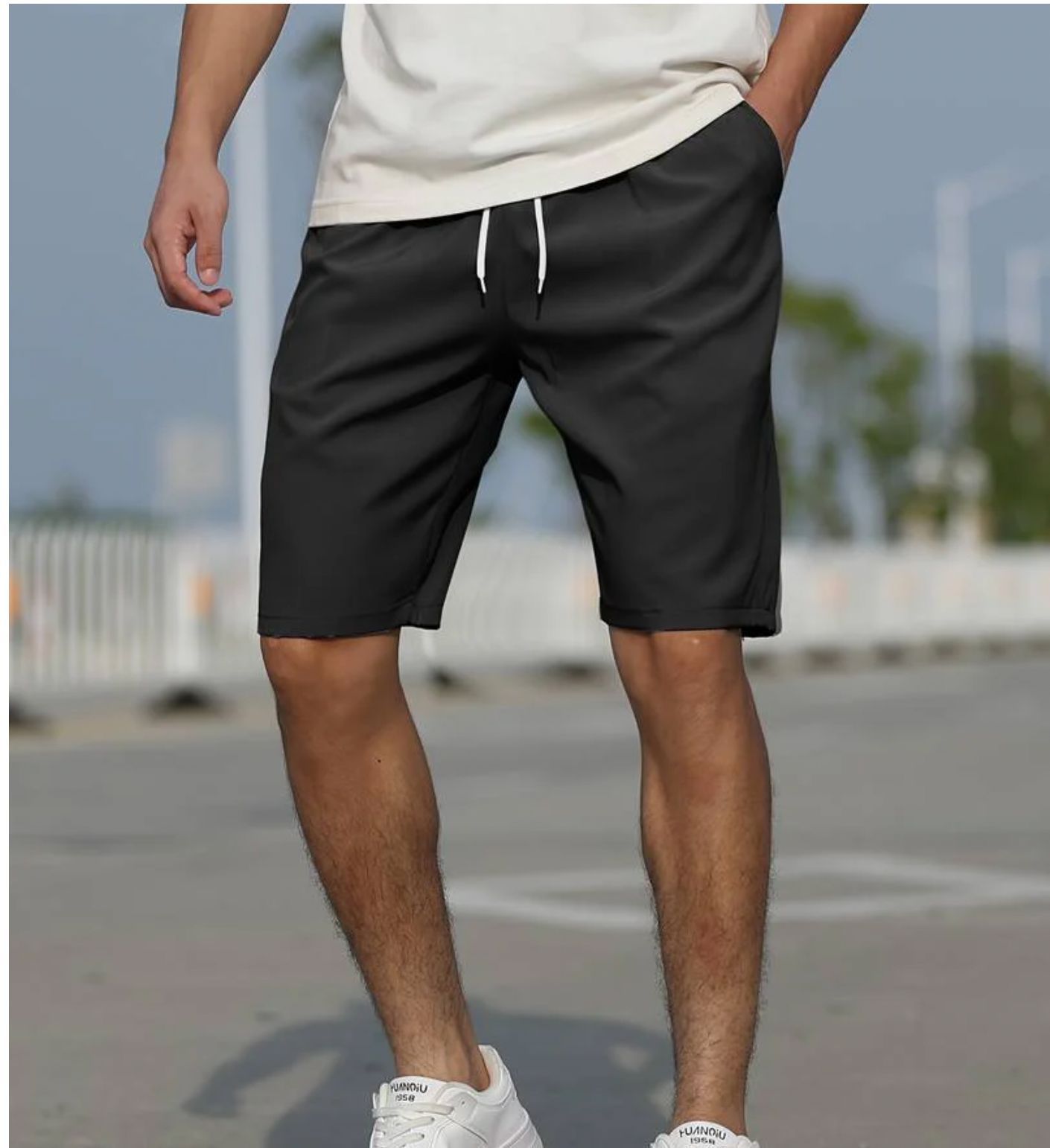 Short de Bain Homme Vert Menthe Séchage Rapide Taille Élastique Regular Fit Mi Cuisse Pour Plage et Piscine