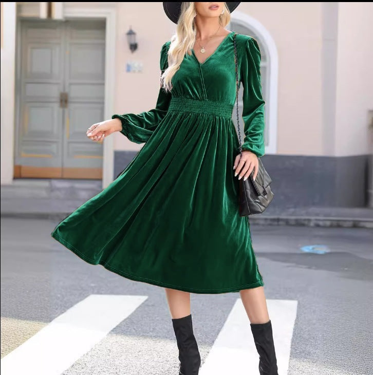 Einfarbiges Kleid mit langen Ärmeln von Ann