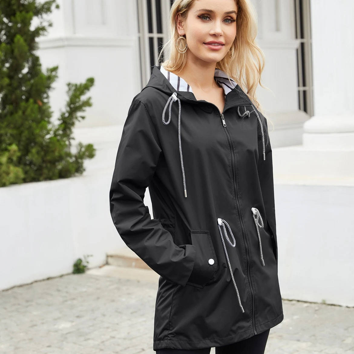 Imperméable Pour Femme Avec Capuche Léger Et Hydrofuge Pour Le Quotidien Idéal Pour La Pluie