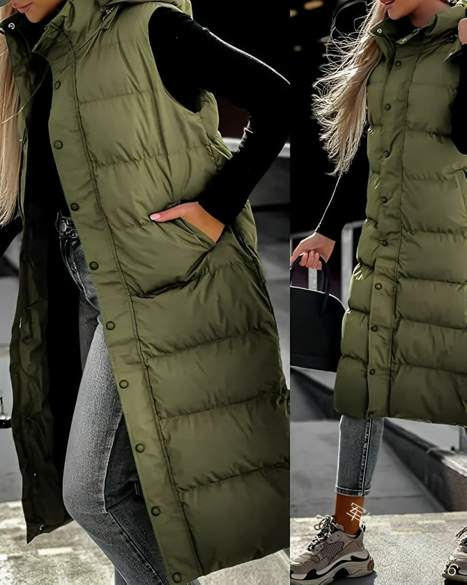 Veste Longue Matelassée D Hiver Pour Femme Claire Décontractée Et Chic Idéale Pour Tenues Quotidiennes