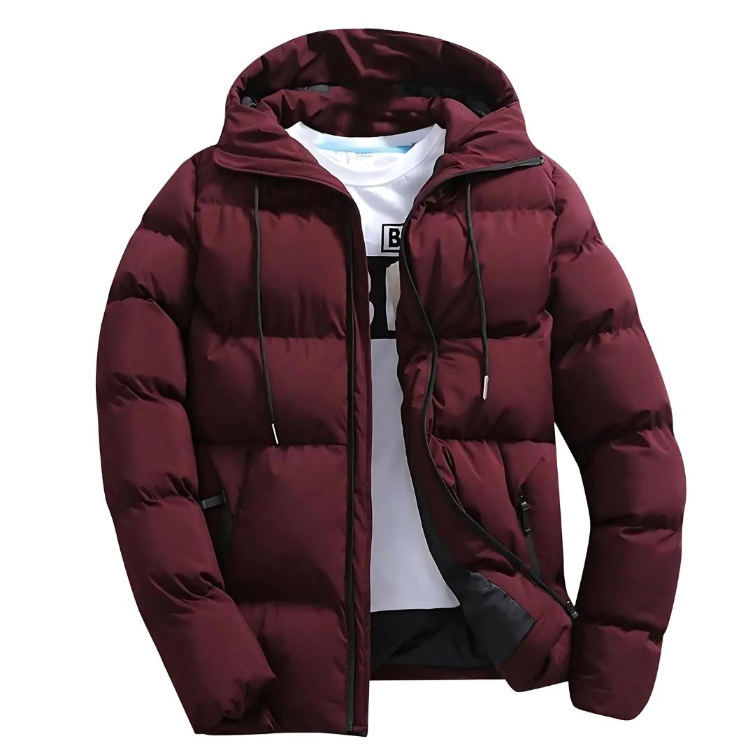Veste Puffer Oscar Pour Homme À Capuche Avec Cordon Et Poches Zippées Sécurisées Pour Un Confort Optimal