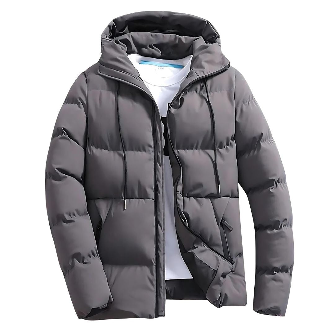 Veste Puffer Oscar Pour Homme À Capuche Avec Cordon Et Poches Zippées Sécurisées Pour Un Confort Optimal