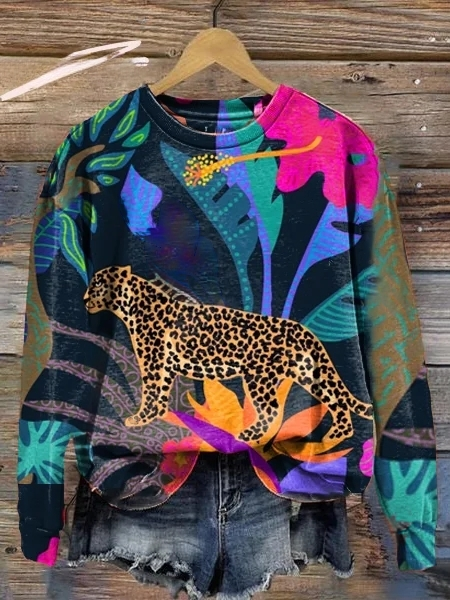 Damen-Pullover mit Tiermuster