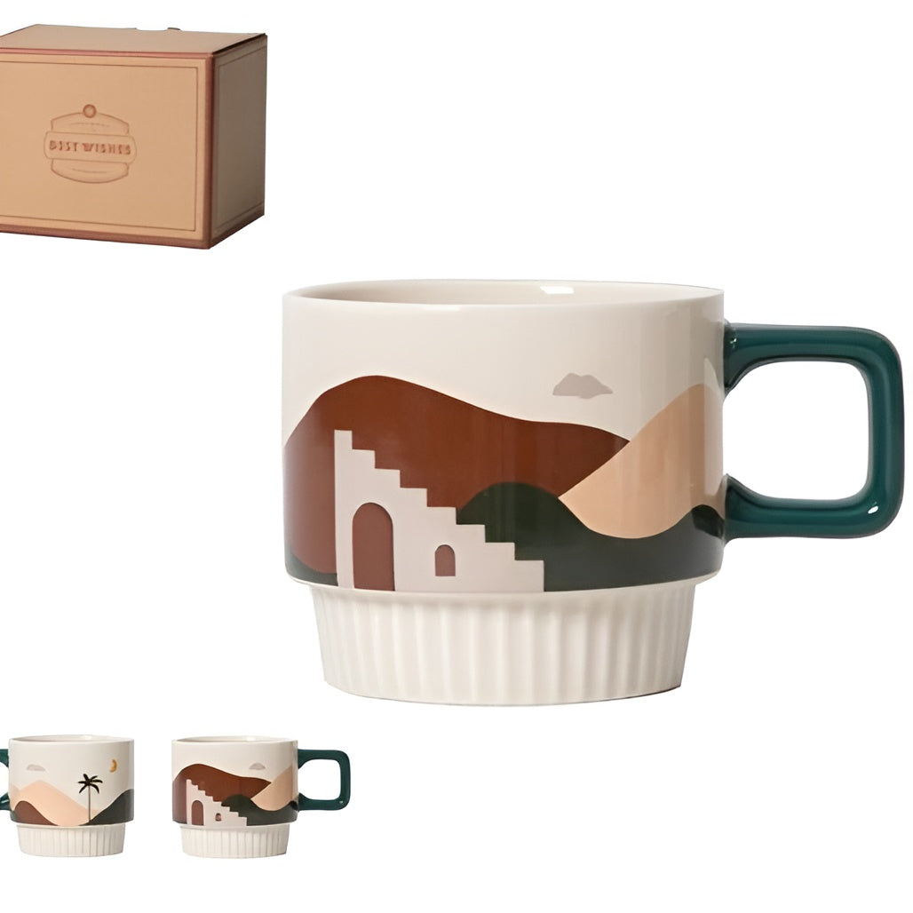 Tasse Artisanale Western Style Café Bohème Chic Céramique Premium Quotidien avec Charme Rustique