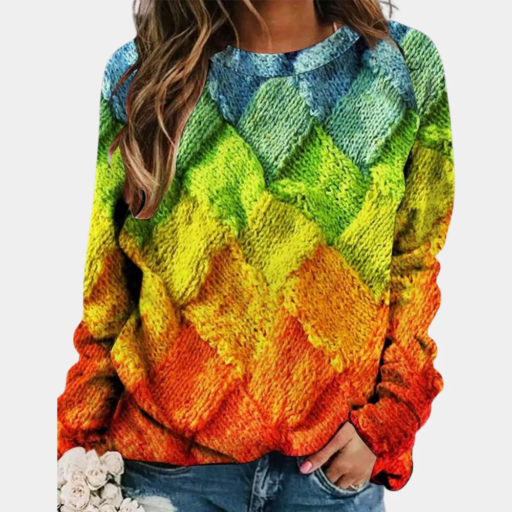 Pull Femme En Laine Épais Tricot Maille Câble Coupe Décontractée Manches Longues