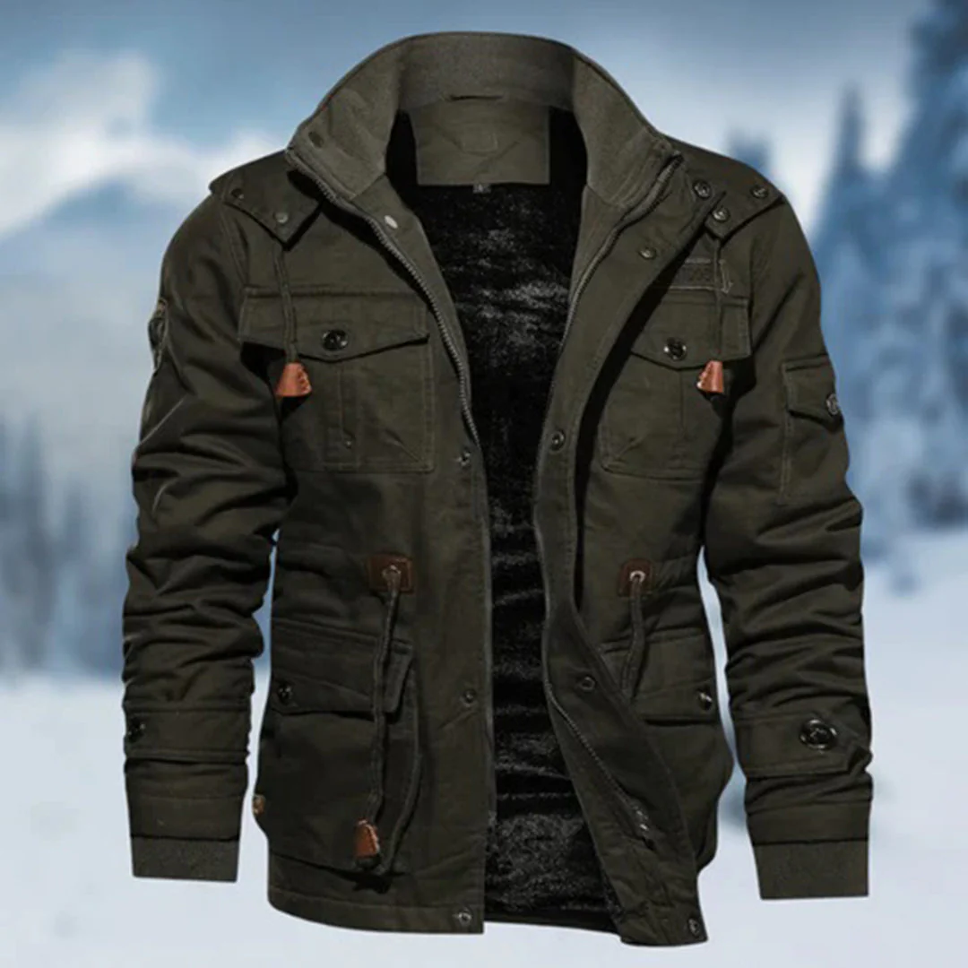 Veste Homme Amawinc En Mélange De Coton Coupe Décontractée Longueur Hip Col Debout Pour Temps Froid