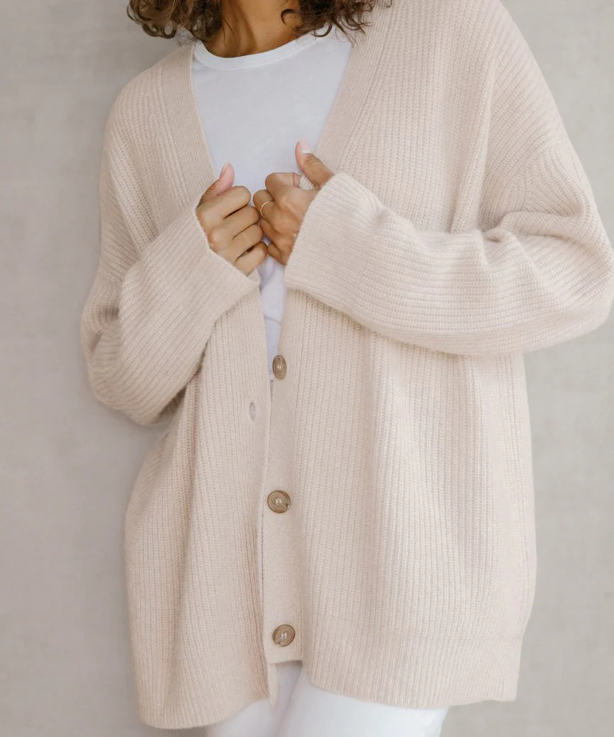 Cardigan Femme Tricot Épais Col V Boutonné Manche Longue Chic Décontracté Pour Automne Et Hiver