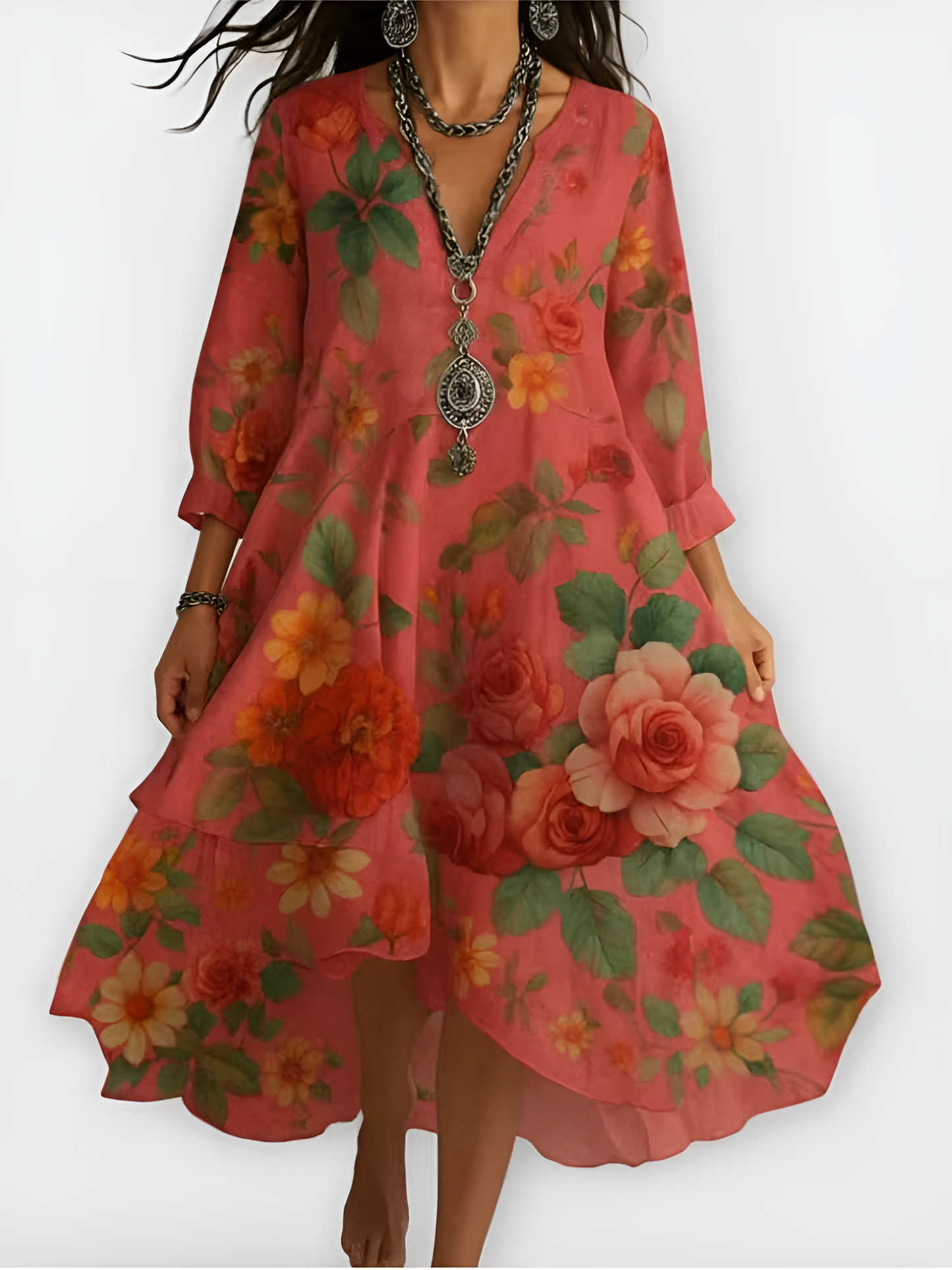 Robe Maxi Boho Florale Vintage Amawinc Confort Moderne Pour Journée Et Soirée Bohème Chic