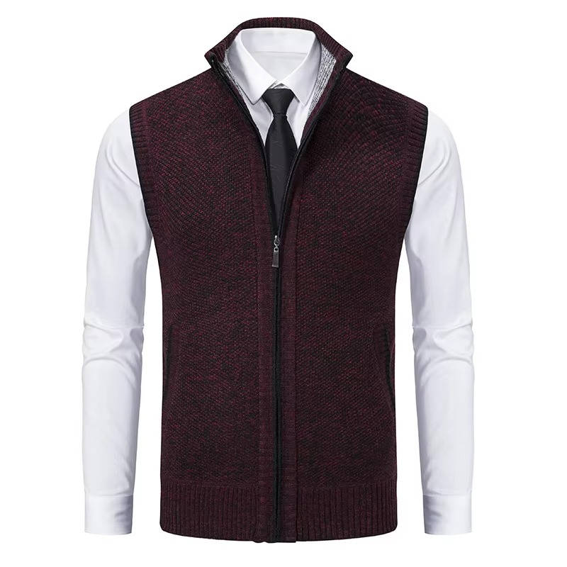 Gilet Homme En Tweed Laine Zip Front Pour Tenues Formelles Et Décontractées Amawinc Premium