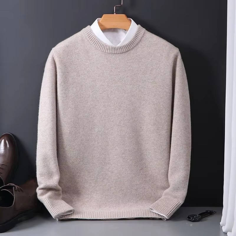 Amawinc Pull Homme Bleu Clair Col Montant Factice Détail Maille Confortable Pour Tous Les Jours