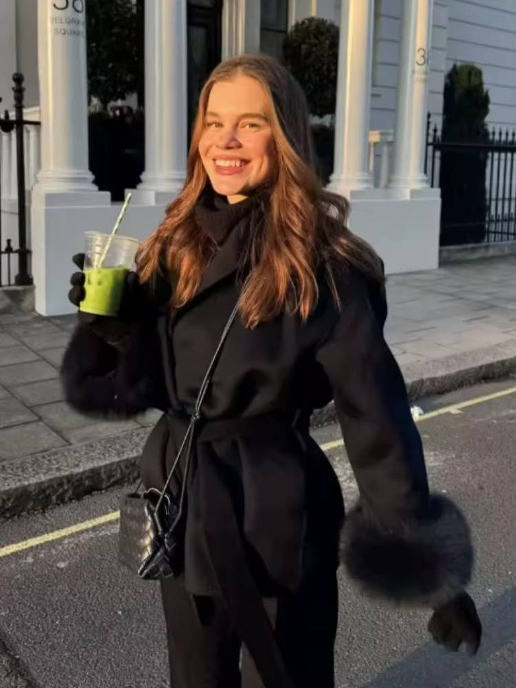 Manteau Court Wrap Pour Femmes Avec Ceinture Confort Et Chaleur Élégante Style Quotidien