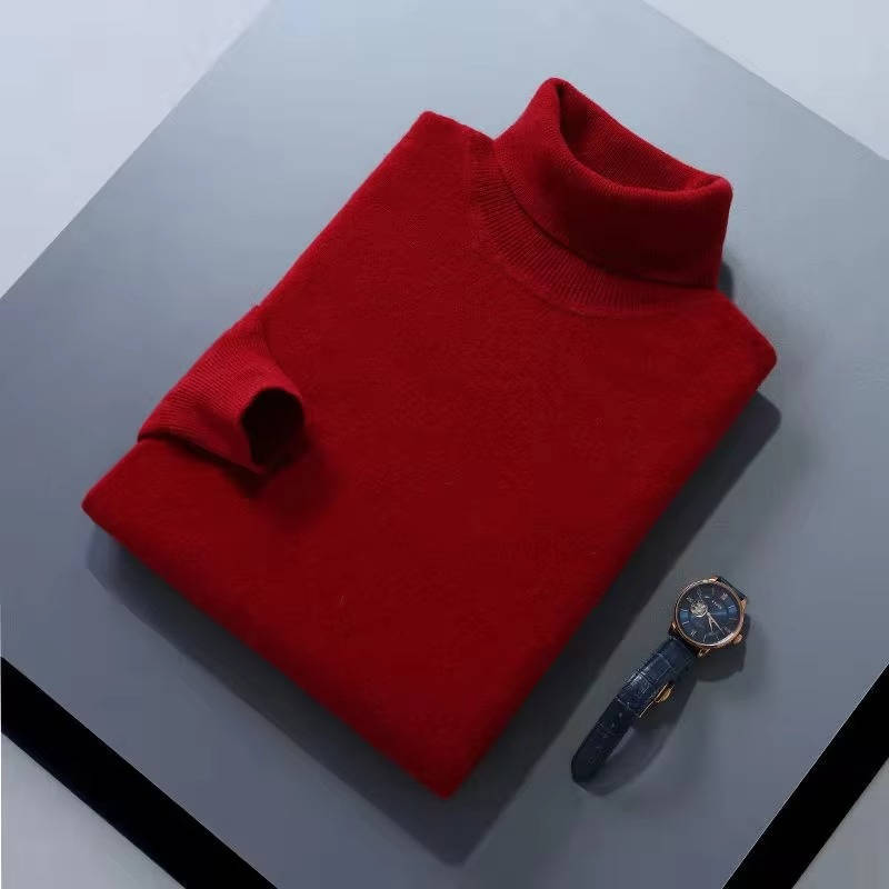 Amawinc Pull Homme Cachemire Col Roulé Slim Fit Luxe Pour Style Smart Casual Raffiné