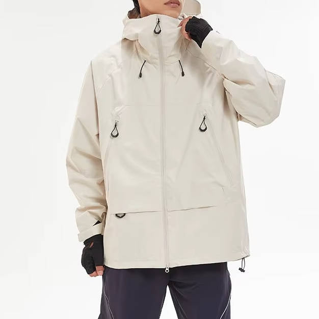 Veste De Randonnée Homme Imperméable Avec Capuche Et Poches Zippées Sur Le Devant
