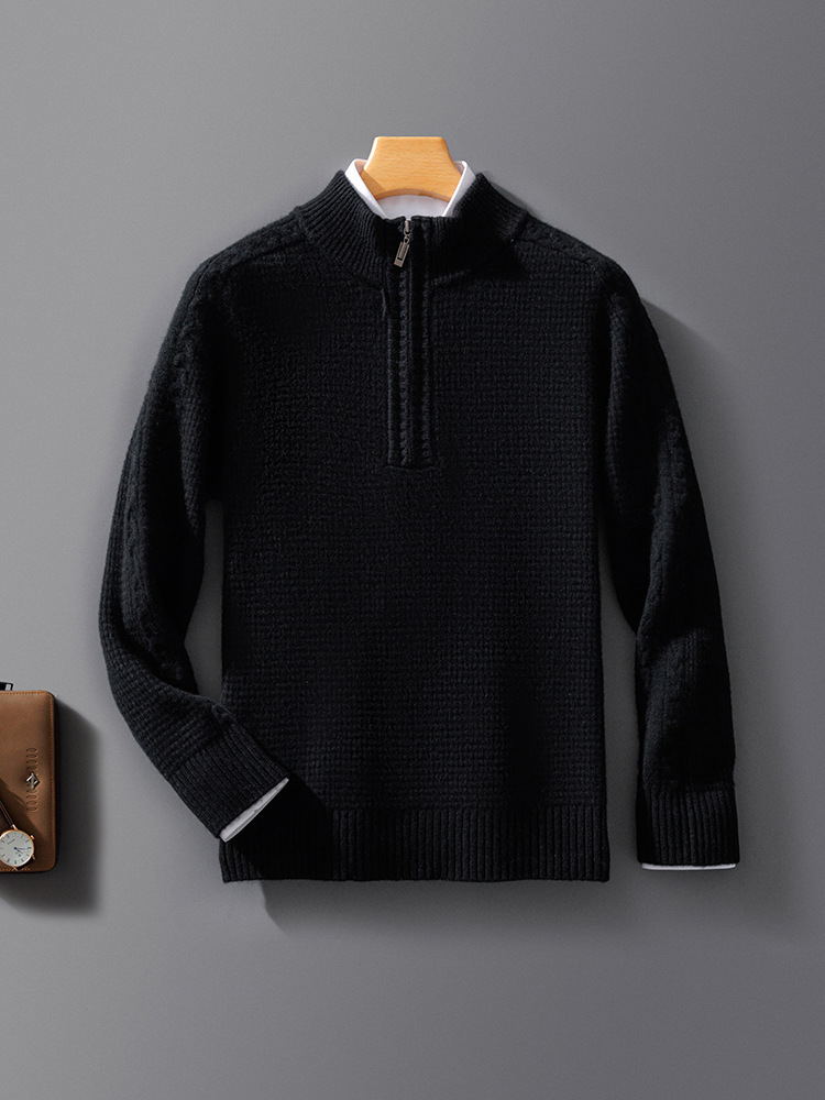 Pull Homme Nordisk Flair En Laine Tricotée Col Zippé, Coupe Décontractée, Manches Longues