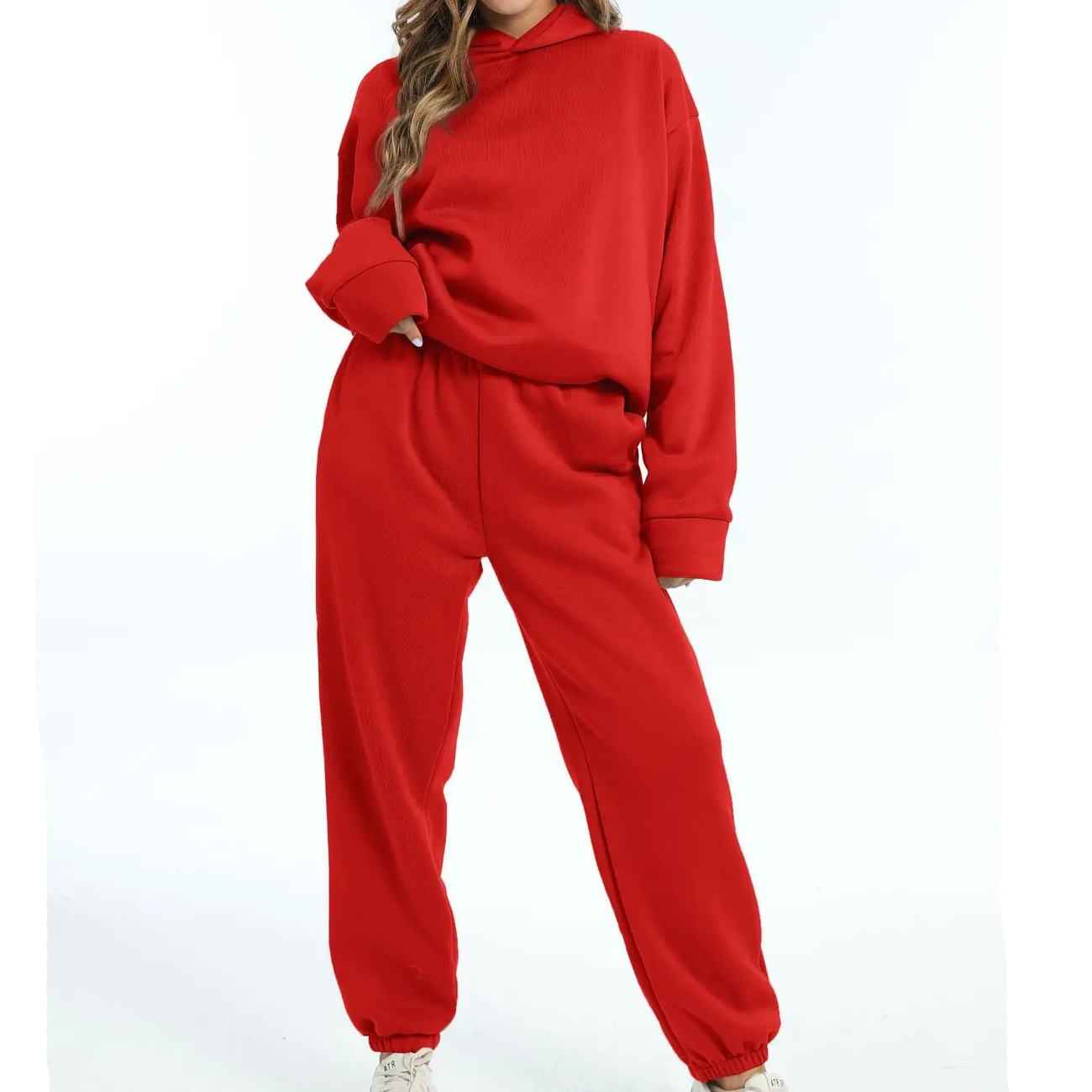 Ensemble Jogger Oversize Pour Femme Deux Pièces Avec Hoodie Confort Durable Et Silhouette Élégante Amawinc