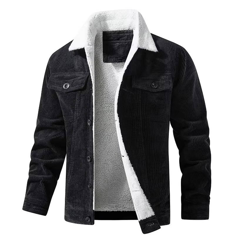 Amawinc Blouson Homme En Velours Côtelé Avec Doublure Sherpa Chaude Pour Temps Froids