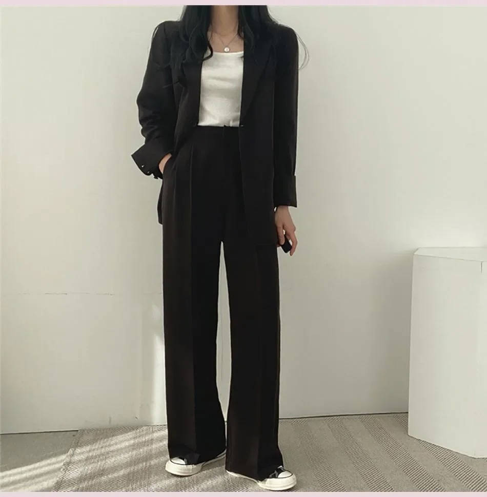 Ensemble Pantalon Et Blazer Décontracté Pour Femmes Amawinc À Deux Pièces Élégant Et Facile À Entretenir