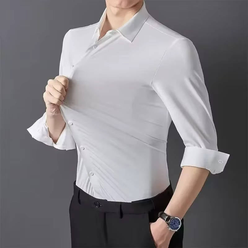 Chemise Homme Ultra Stretch Sans Pli Manches Longues Pour Confort Toute La Journée