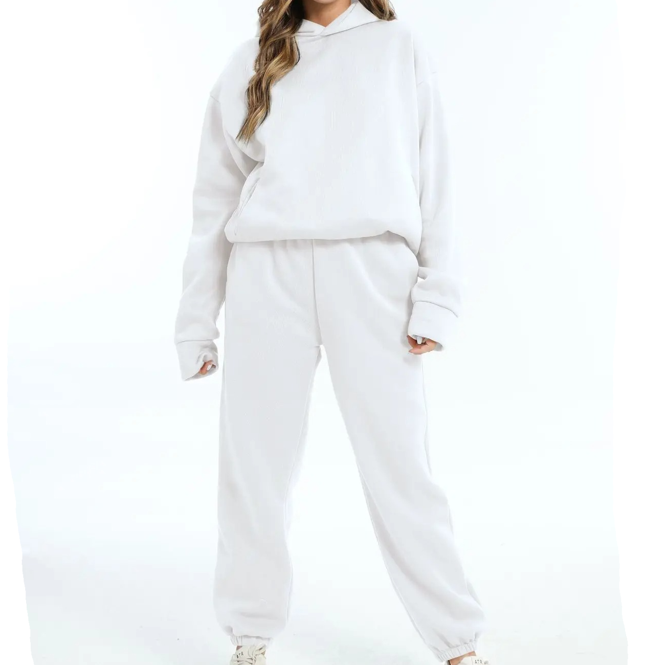 Ensemble Jogger Oversize Pour Femme Deux Pièces Avec Hoodie Confort Durable Et Silhouette Élégante Amawinc