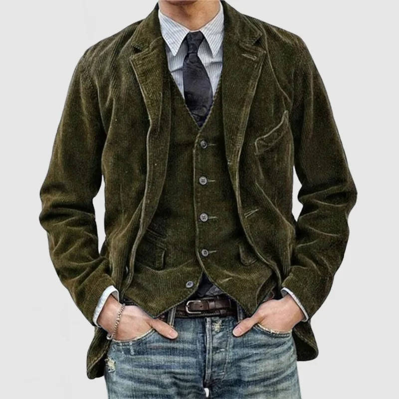 Veste Velours Cotele Marron Amawinc Pour Style Smart Casual Polyvalente Pour Quotidien Et Affaires Décontractées