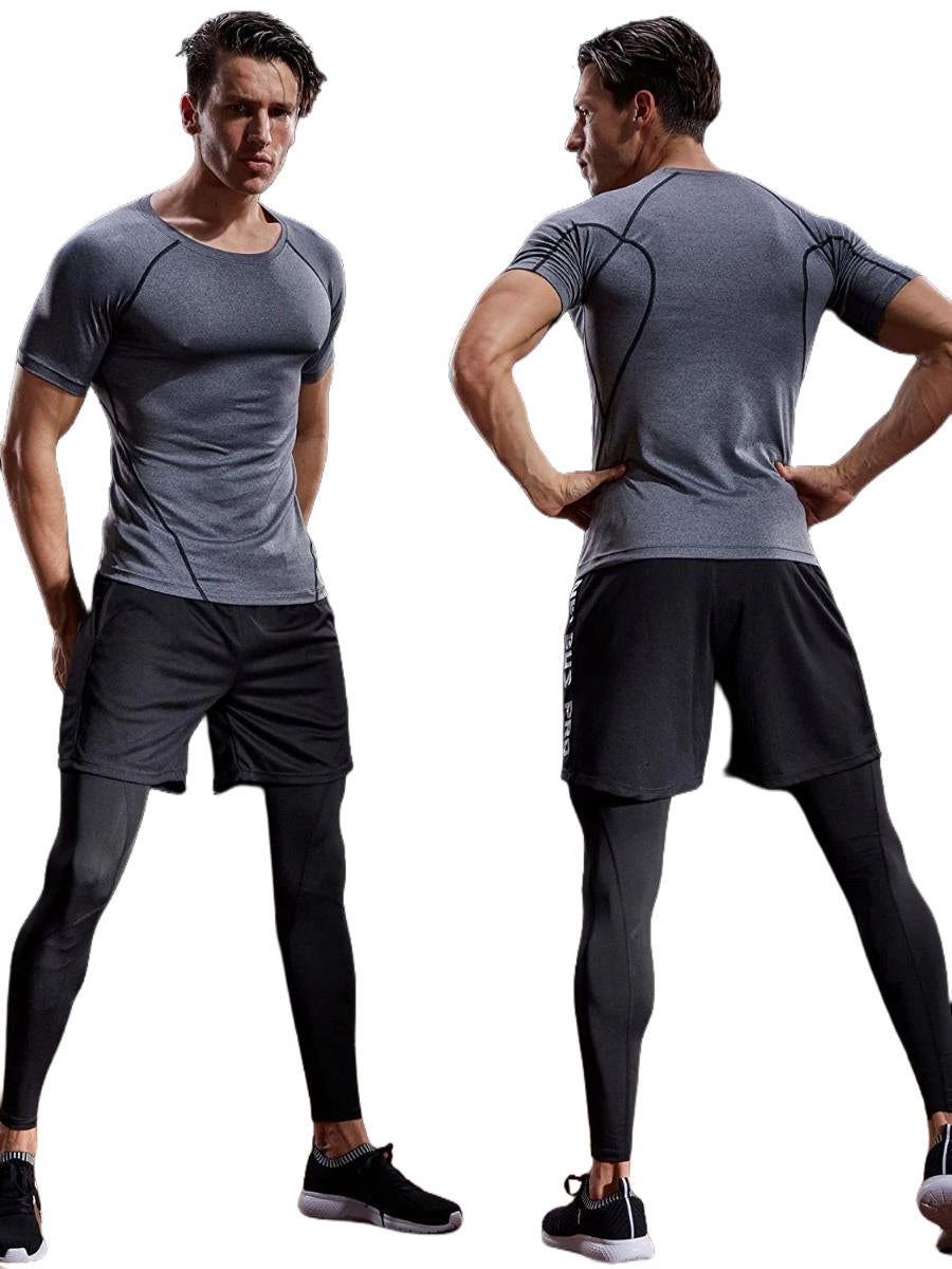 Maillot De Compression Homme À Manches Courtes Pour Entraînement Et Performance Avec Évacuation De L'Humidité