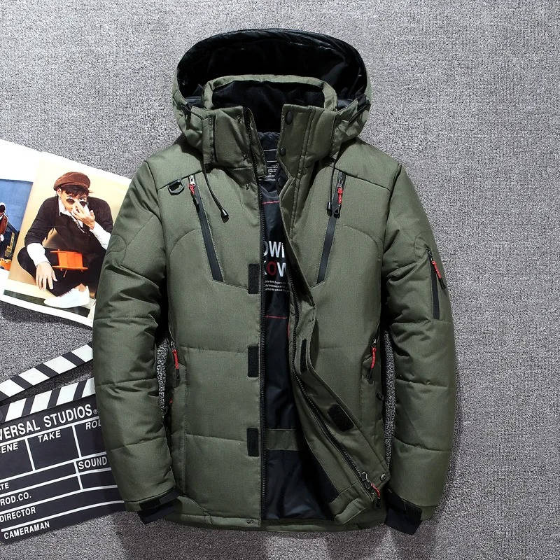 Parka Hiver Pour Homme Isolée Imperméable Coupe Vent Extrême Froid Vêtement Plein Air