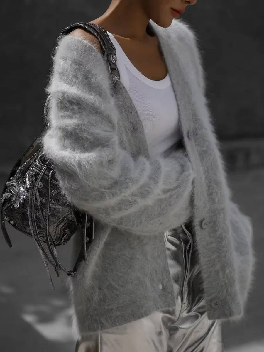 Cardigan Court Pour Femmes En Peluche Ultra Doux Avec Boutons Confortable À Porter Ou Boutonné
