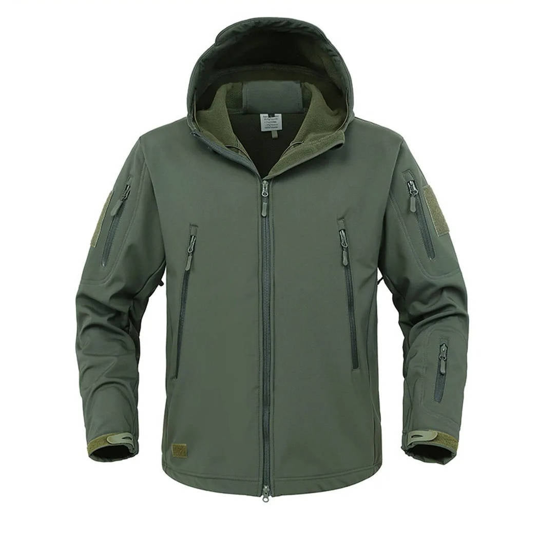 Amawinc Veste Softshell Tactique Homme Avec Capuche Coupe Vent Et Résistante À L Eau Multiples Poches Zippées