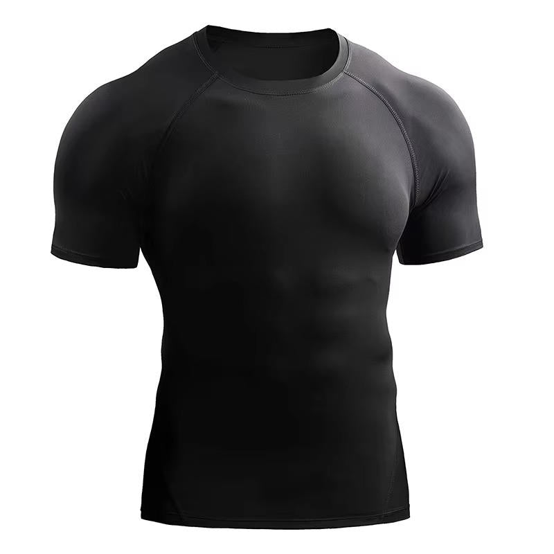 Maillot De Compression Homme À Manches Courtes Pour Entraînement Et Performance Avec Évacuation De L'Humidité