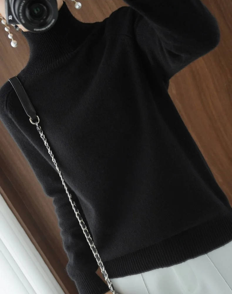 Pull Col Roulé En Cachemire Pour Femme Doux Léger Et Chaleureux Polyvalent Pour Tenues Décontractées Et Élevées