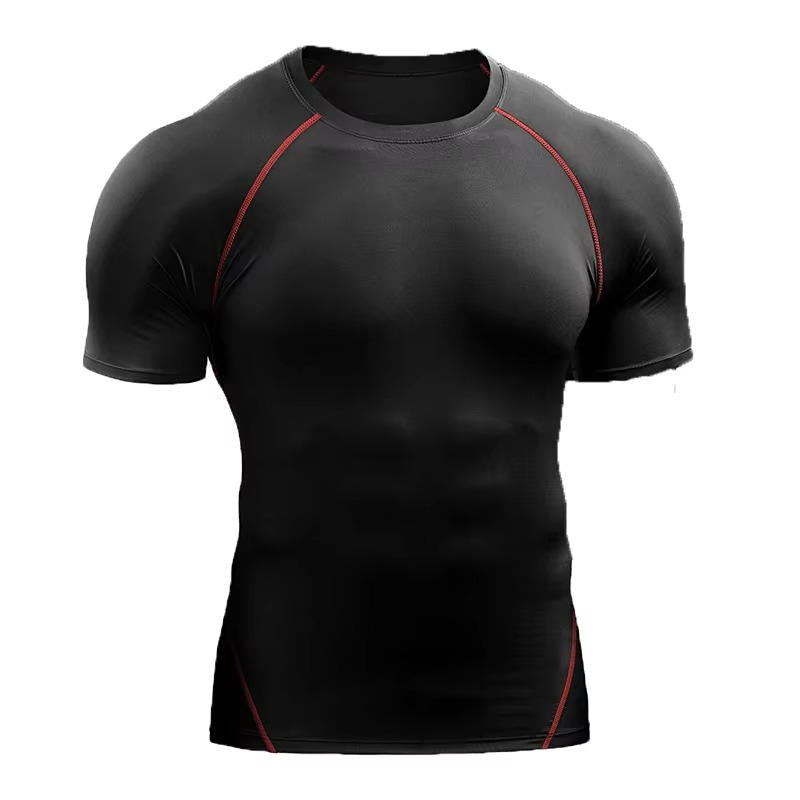 Maillot De Compression Homme À Manches Courtes Pour Entraînement Et Performance Avec Évacuation De L'Humidité