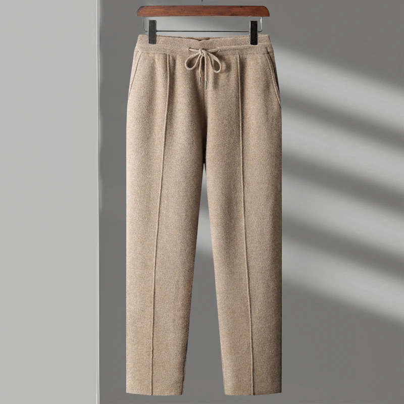 Pantalon Homme En Maille À Coupe Décontractée Avec Taille Élastique Et Poches Avant Amawinc
