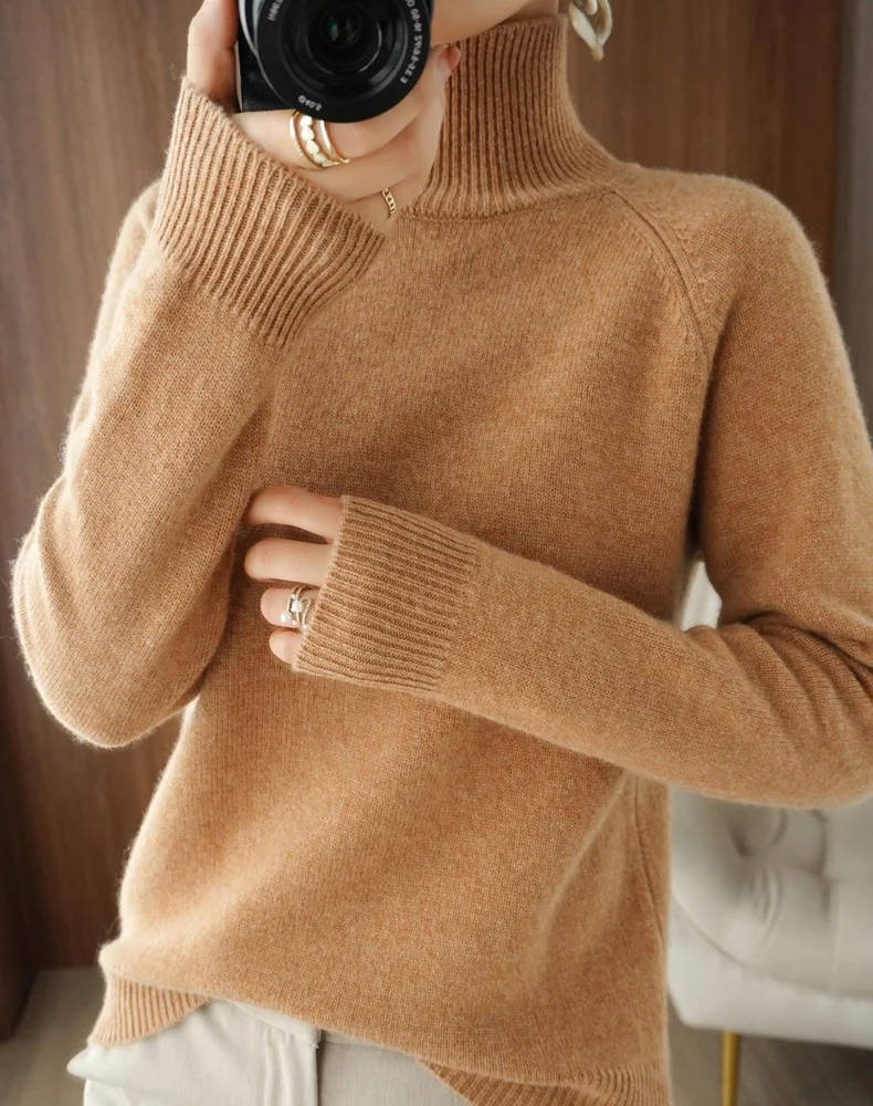 Pull Col Roulé En Cachemire Pour Femme Doux Léger Et Chaleureux Polyvalent Pour Tenues Décontractées Et Élevées