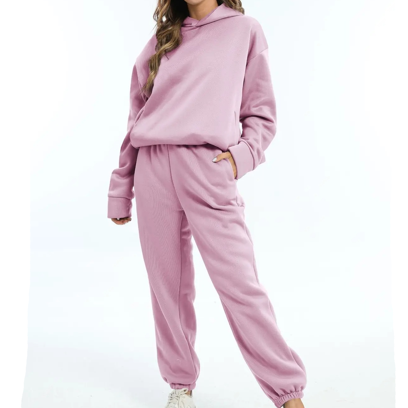 Ensemble Jogger Oversize Pour Femme Deux Pièces Avec Hoodie Confort Durable Et Silhouette Élégante Amawinc