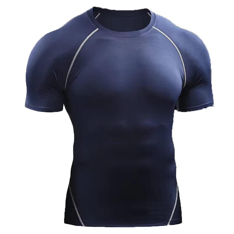 Maillot De Compression Homme À Manches Courtes Pour Entraînement Et Performance Avec Évacuation De L'Humidité